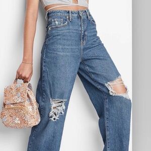 Wild Fable Blue Distressed Flare Jeans